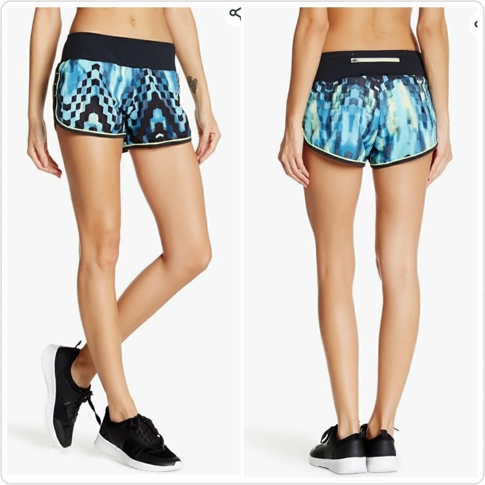 ASICS Everysport Geometric Athletic Running Shorts with Brief L